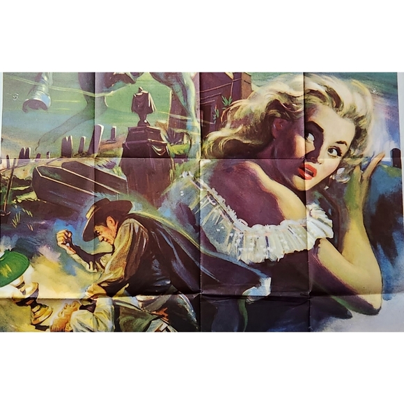 Vintage 1950s Curse of the Undead original partial sheet horror movie poster art - Picture 2 of 11